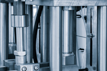 Poster - A large, industrial machine made of metal. It is comprised of many different parts, all of which are made of metal. machine is quite complex and has a lot of intricate details
