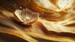 © Honey - Golden sand dune with pearl in shell luxury background image sea art rich wave silk life beach ocean