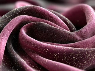 Poster - Close-up of Luxurious Fabric with Shimmering Glitter in Rich Purple and Black Tones