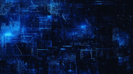 Abstract blue digital glitch texture background design graphic art web dark navy data code tech noise