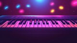 Electronic keyboard neon background