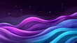 © Thiago - A vibrant, wavy abstract design featuring dynamic shades of purple and turquoise against a starry background. [Lunar Botanica] | Moonbud Canopy | starry shade. Illustration