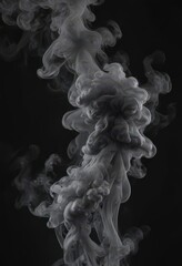 Wall Mural - intricate smoke patterns, deep black background, flowing, ghostly , ethereal, graphic