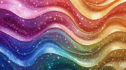 Wall Mural - wavy high contrast holographic metallic Photography background