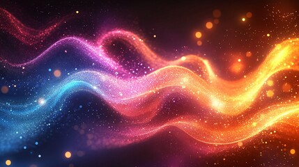 Wall Mural - wavy neon shine holographic metallic Photography background