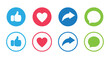 © MDABDUR - Like, Share, comment and love icon button, social media vector.love and heart icon , comment icon , repost and share icon button. vector illustration eps 10.