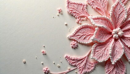 Intricate floral pattern lace doily, delicate texture, openwork, subtle, filigree