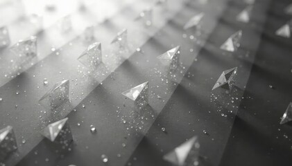 Subtle repeating triangles, monochrome grayscale, shape, angle, structure