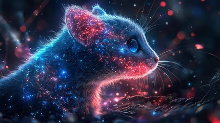 Wall Mural - mystical kitten stardust and dreams