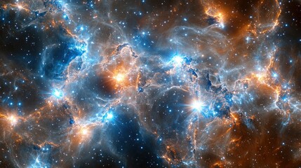 Wall Mural - celestial nebula cosmic clouds of gas and dust in vibrant hues