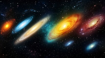Wall Mural - celestial symphony a kaleidoscope of galaxies in the cosmos
