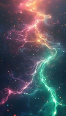 Fototapete - Ethereal abstract patterns of cosmic light in nighttime space