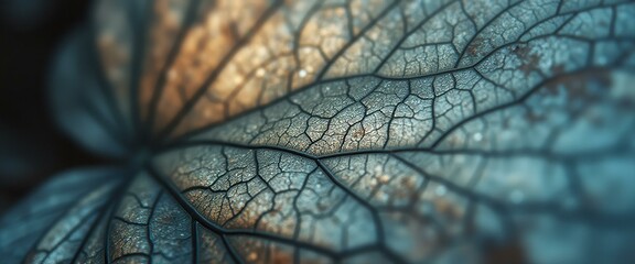 Aufkleber - Close-up view of intricate leaf veins in serene natural setting
