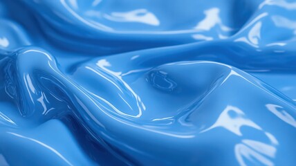 Abstract Blue Fabric Texture with Glossy Folds and Highlights