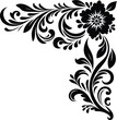 © Md Hasan - Beautiful floral corner frame vector silhouette illustration isolated on a white background