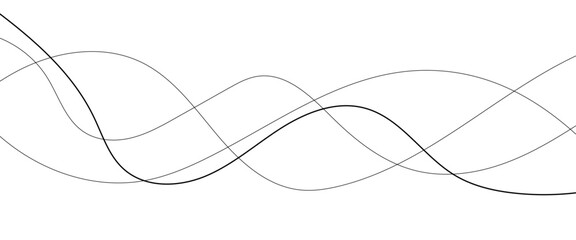 Abstract wavy black and white curved lines. 