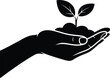 © Hena - Human hand holding a plant growing in soil symbolizing growth environment and nature care