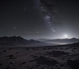 Wall Mural - distant starlight across an endless, dark expanse millions of stars glimmer faintly , infinite, milk