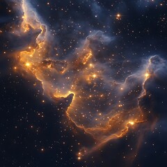 Wall Mural - A majestic star-forming region with dynamic light patterns and glowing cloud textures.