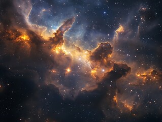 Wall Mural - A majestic star-forming region with dynamic light patterns and glowing cloud textures.