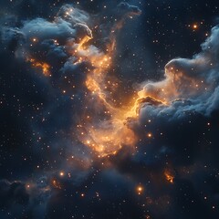 Wall Mural - A majestic star-forming region with dynamic light patterns and glowing cloud textures.
