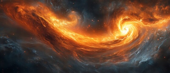 Wall Mural - Hyper-realistic fantasy universe with swirling plasma clouds and high-detail cosmic waves.