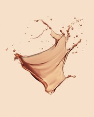 Poster - Liquid foundation splash in air studio shot slow motion beauty product concept makeup cosmetic industry neutral background