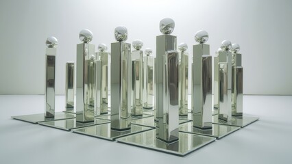 Transparent Column Sculpture Art Picture