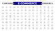 © artshuvo - Shopping outline icon Set. Vibrant and engaging icons for enhancing e-commerce platforms, perfect for product listings, cart management, checkout processes to elevate the online shopping experience.