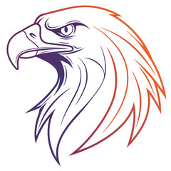 Aufkleber - Eagle logo vector illustration featuring bold lines and vibrant colors, designed for various branding and promotional purposes in an artistic style