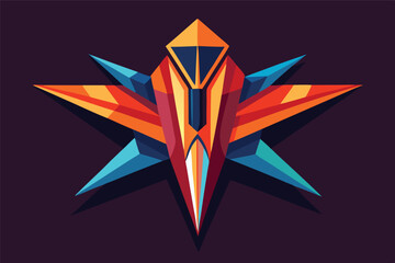 Aufkleber - Stylized vector logo design featuring vibrant colors and geometric shapes ideal for branding and creative projects