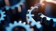 © Generative AI - Close-up view of intricately detailed metallic gears, showcasing precision engineering and complex mechanics.  The image evokes themes of industry, technology, and seamless operation. : Generative AI