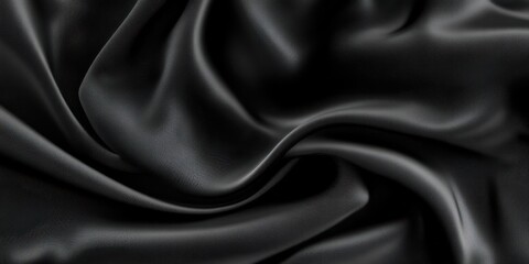 Fototapete - Dramatic folds of dark gray silk fabric, showcasing its luxurious texture and subtle sheen.  Perfect for elegant design projects or fashion backgrounds. : Generative AI