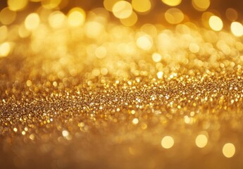 Fototapete - Shimmering gold glitter texture with bokeh lights, perfect for festive backgrounds or luxurious designs.  Ideal for celebratory themes and adding a touch of glamour. : Generative AI