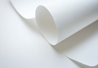 Aufkleber - Close-up of a rolled textured white paper sheet, showing its subtle surface grain and elegant curve.  Perfect for minimalist design or branding projects. : Generative AI