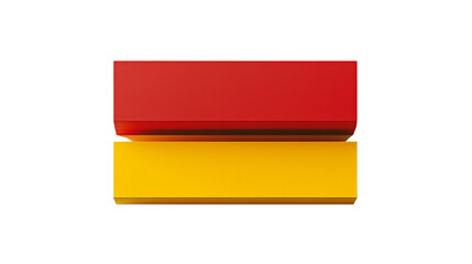 Leinwandbilder - Elegant Minimalist Abstract Composition of Red and Gold Rectangular Forms