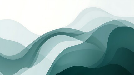 Wall Mural - Abstract Teal Wave Background.