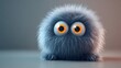 © saychandy - Adorable round 3D furry creature with big expressive eyes and copy space for text