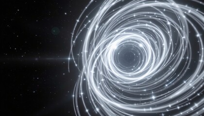 Wall Mural - dynamic swirling light spiral creating a cosmic illusion in deep space with stars