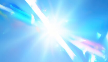 Leinwandbilder - radiant blue light burst with prismatic lens flares for modern web design, branding backdrop, or ethereal digital art concept

