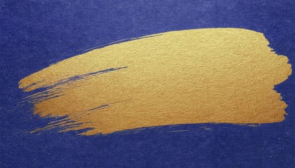 Poster - golden brushstroke on textured deep blue background for modern branding, print, or web design accent

