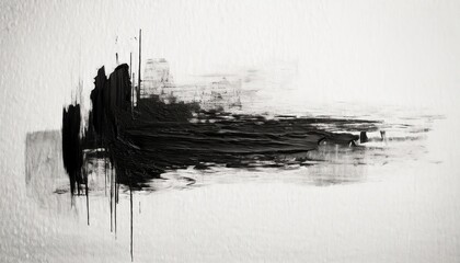 Poster - expressive black brushstroke on textured white canvas for modern web design, abstract branding, editorial layout, or minimalist print poster

