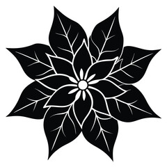 Wall Mural - Black and white floral vector illustration with a lily, a nature-inspired design element for vintage decoration