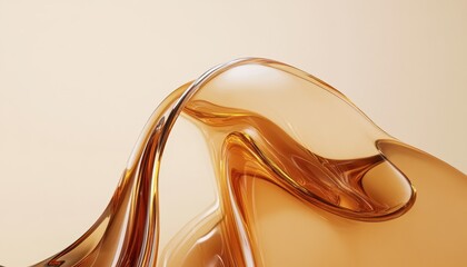 Aufkleber - Amber Liquid Flowing Abstract Background