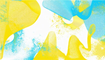 Aufkleber - abstract yellow and blue ink waves on white background for modern branding, print design, web graphic, or creative packaging concept

