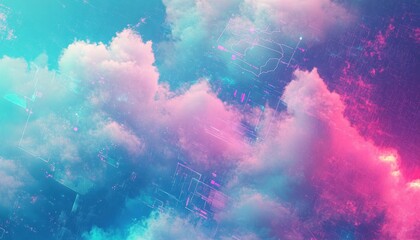 Aufkleber - Abstract Background with Pink and Blue Pastel Colors and Glittering Effect Cloud of Smoke or Mist For Use As Texture or Backdrop in Creative Graphic Designs
