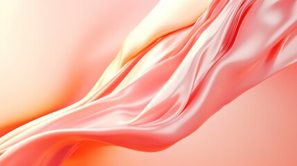 Wall Mural - flowing coral silk fabric, abstract background, soft light