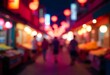 © Halim - Generative AI Lantern-Lit Street Scene at Dusk Blurry Night Market Ambiance