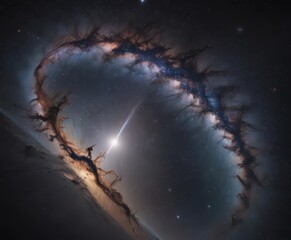 Wall Mural - milky way's majestic arc, nebulae in deep space , helium, spiral