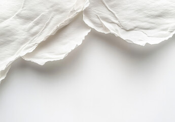 Leinwandbilder - Torn white paper edges frame a blank space, ideal for text or design elements.  The texture is rough and uneven, offering a minimalist aesthetic. : Generative AI